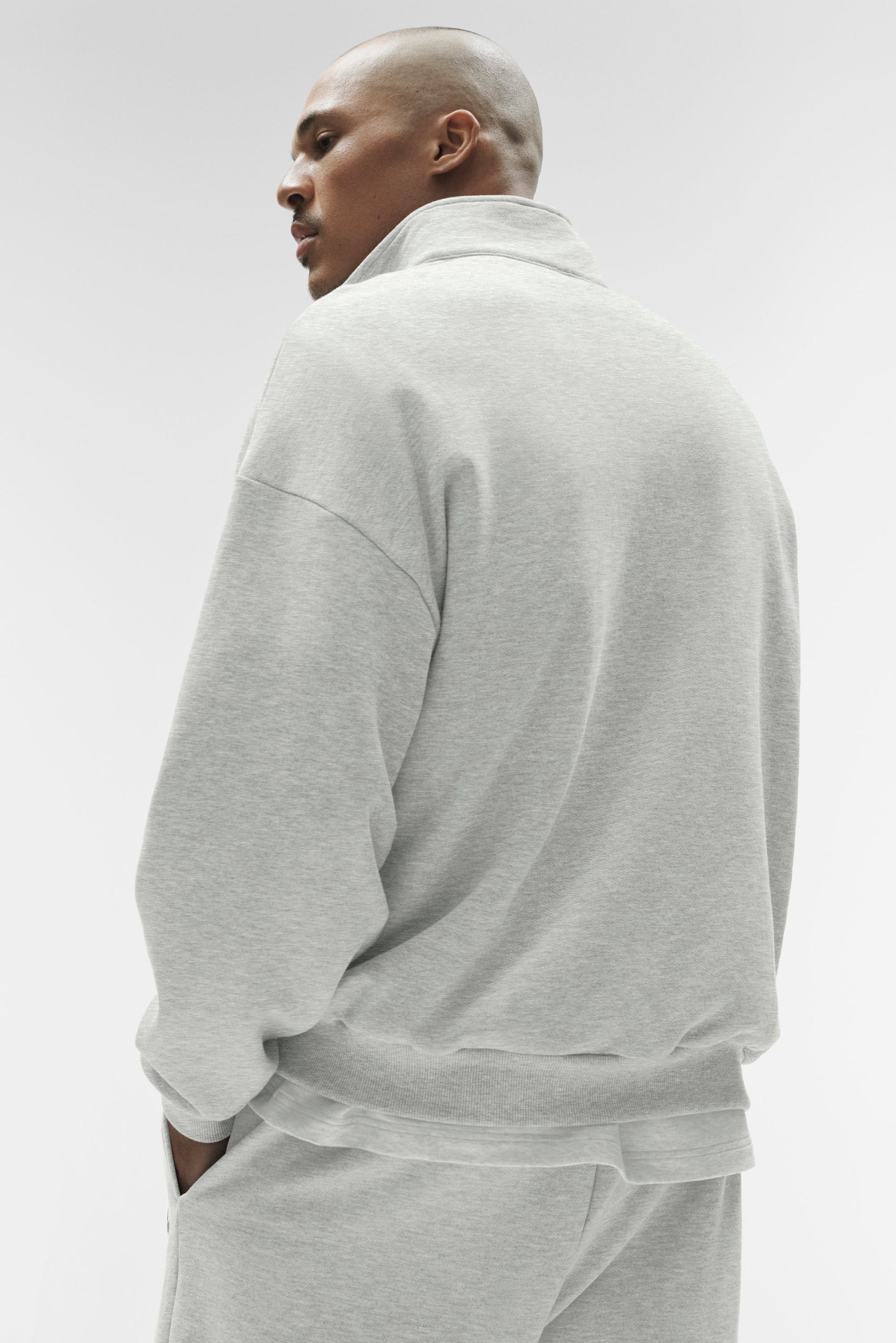 Accolade 1/4 Zip Pullover - White Heather - Image 2