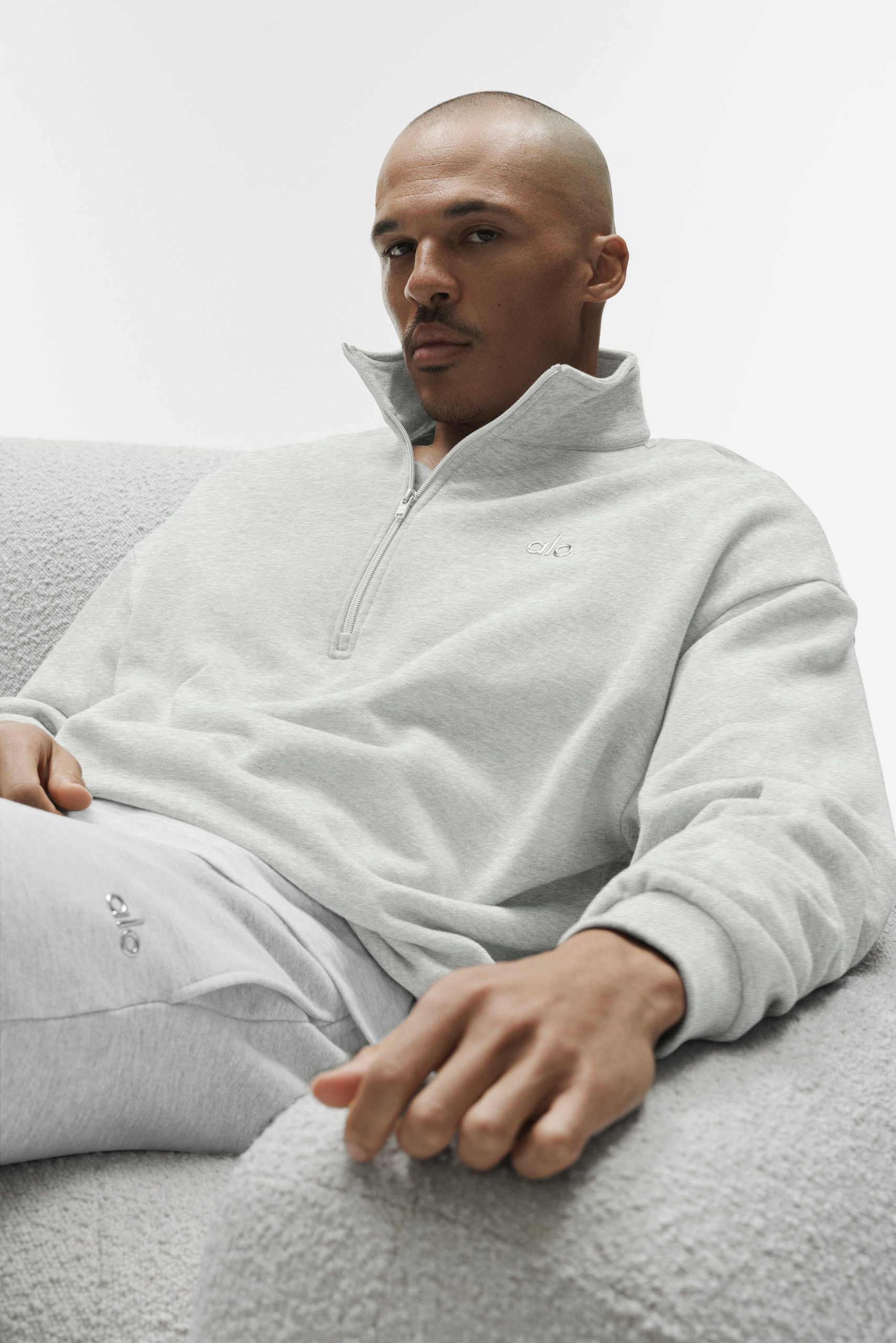 Accolade 1/4 Zip Pullover - White Heather - Image 3