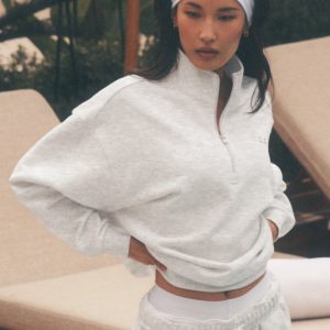 Accolade 1/4 Zip Pullover - White Heather