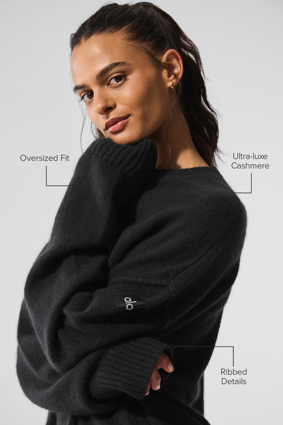 Unisex Wool?Cashmere New Class Crewneck Sweater - Black - Image 2