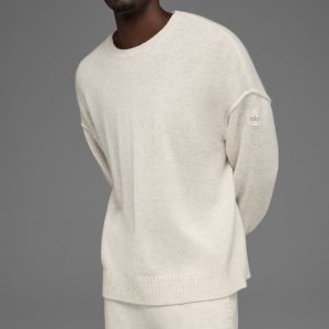 Unisex Wool?Cashmere New Class Crewneck Sweater - Bone Heather