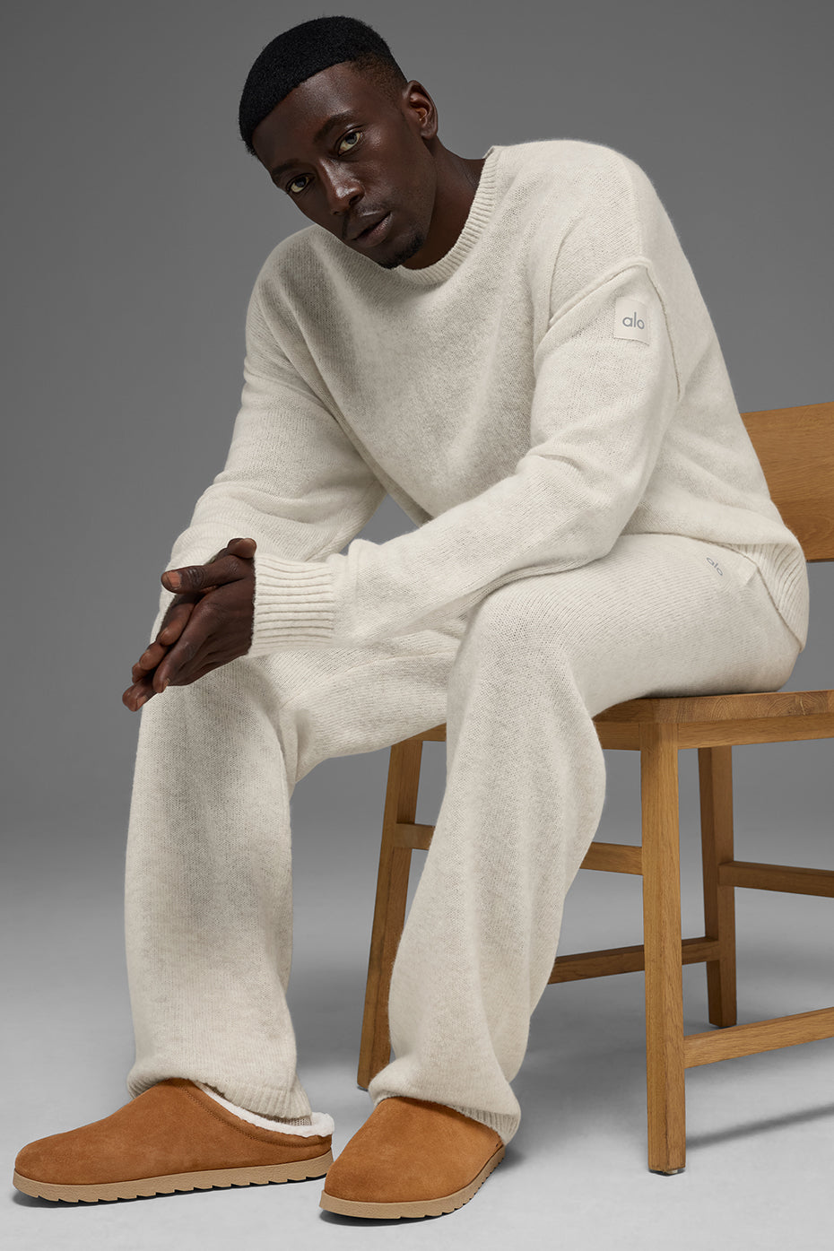 Unisex Wool?Cashmere New Class Crewneck Sweater - Bone Heather - Image 3