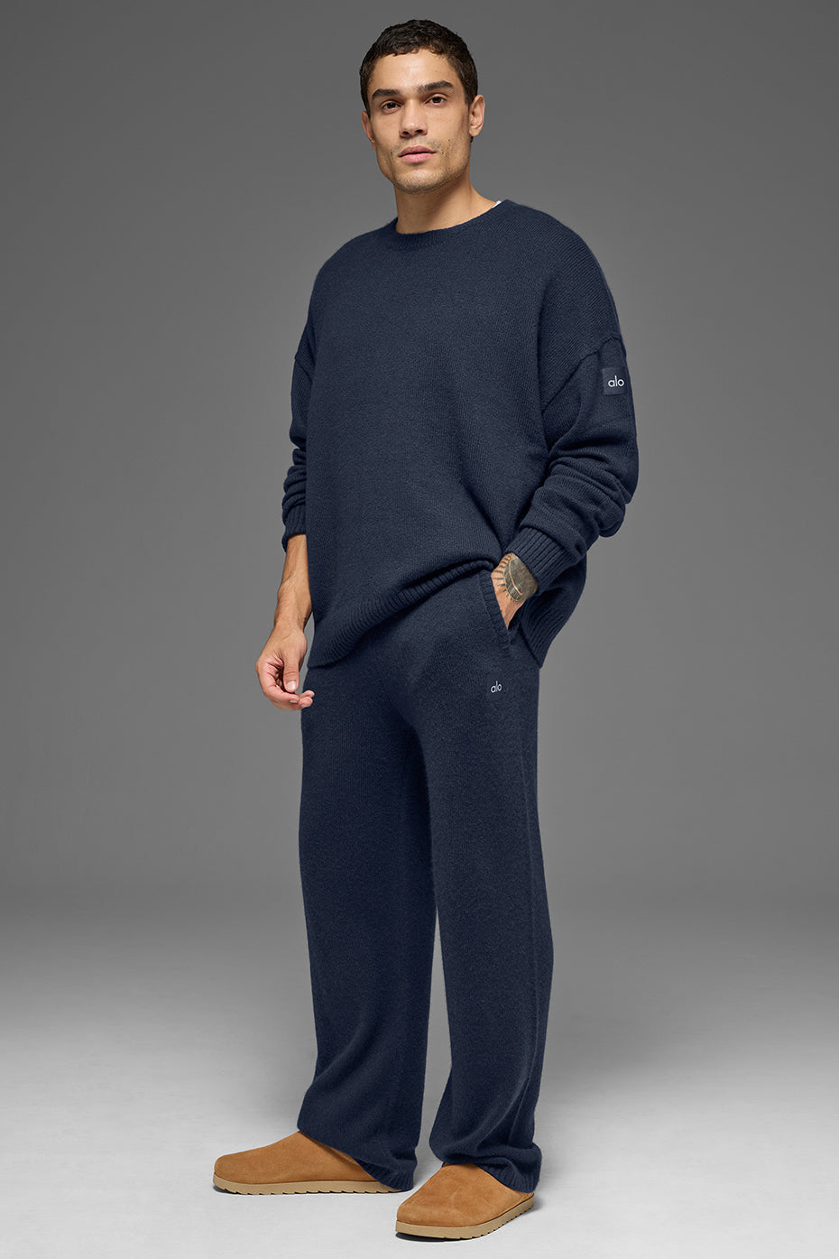Unisex Wool?Cashmere New Class Crewneck Sweater - Navy - Image 5