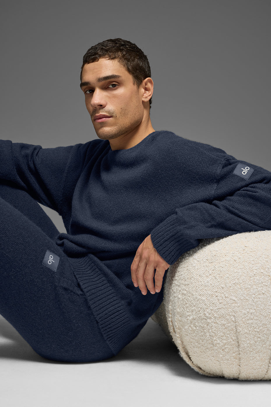 Unisex Wool?Cashmere New Class Crewneck Sweater - Navy - Image 4
