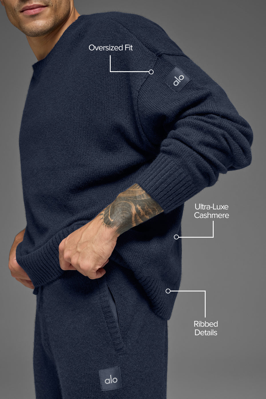 Unisex Wool?Cashmere New Class Crewneck Sweater - Navy - Image 2