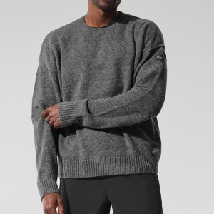 Unisex Wool?Cashmere New Class Crewneck Sweater - Platinum Grey