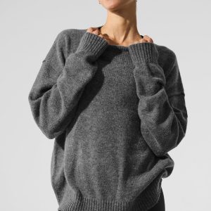 Unisex Wool?Cashmere New Class Crewneck Sweater - Platinum Grey