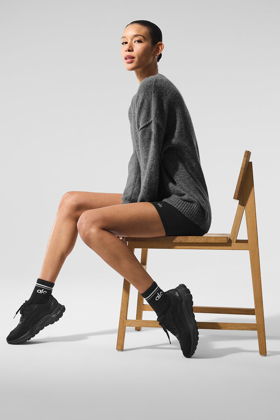 Unisex Wool?Cashmere New Class Crewneck Sweater - Platinum Grey - Image 4