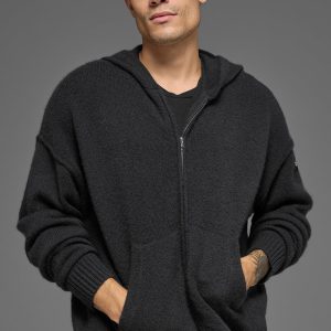 Wool?Cashmere New Class Full Zip Hoodie - Black