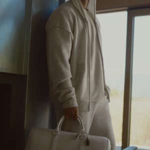 Wool Cashmere New Class Full Zip Hoodie - Oatmeal Heather