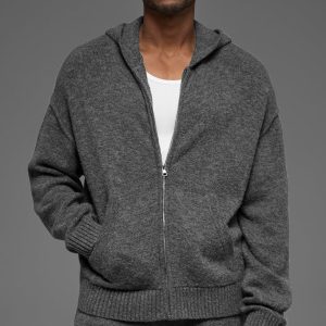 Wool?Cashmere New Class Full Zip Hoodie - Platinum Grey