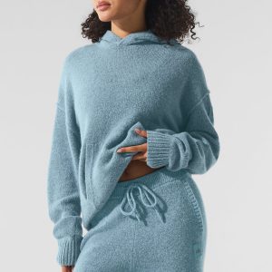 Wool?Cashmere New Class Hoodie - Celestial Blue Granite Heather