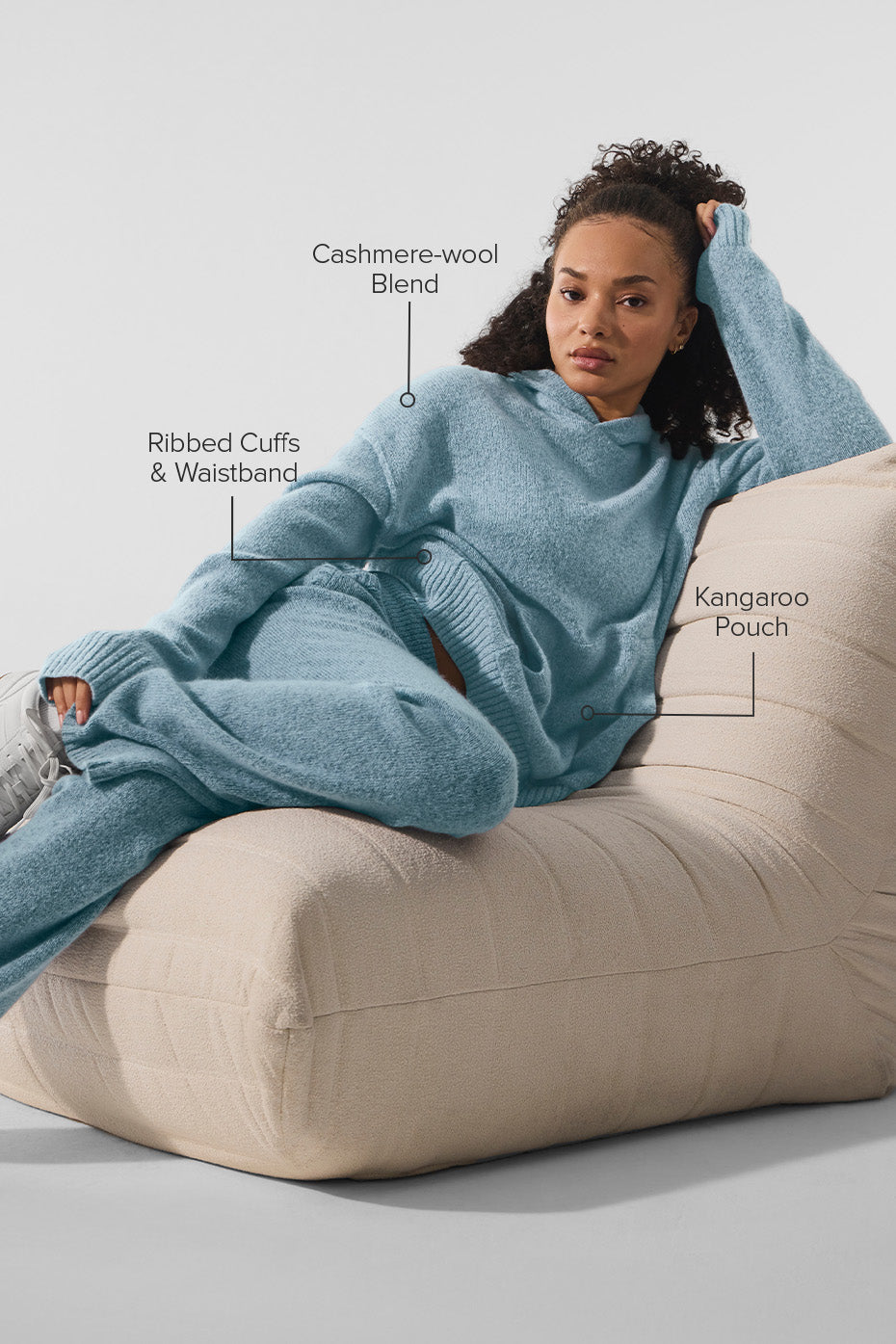 Wool?Cashmere New Class Hoodie - Celestial Blue Granite Heather - Image 2