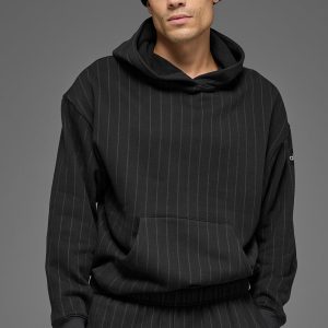 Pinstripe Hoodie - Black Pinstripe