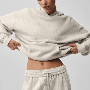 Pinstripe Hoodie - Bone Pinstripe
