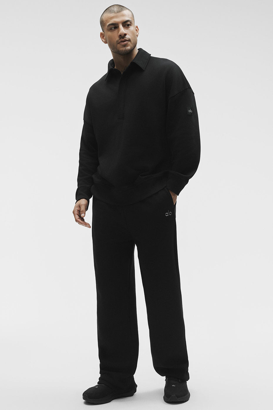 Take It Easy Long Sleeve Henley Pullover - Black - Image 5