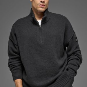 Wool Cashmere New Class 1/4 Zip Pullover - Black