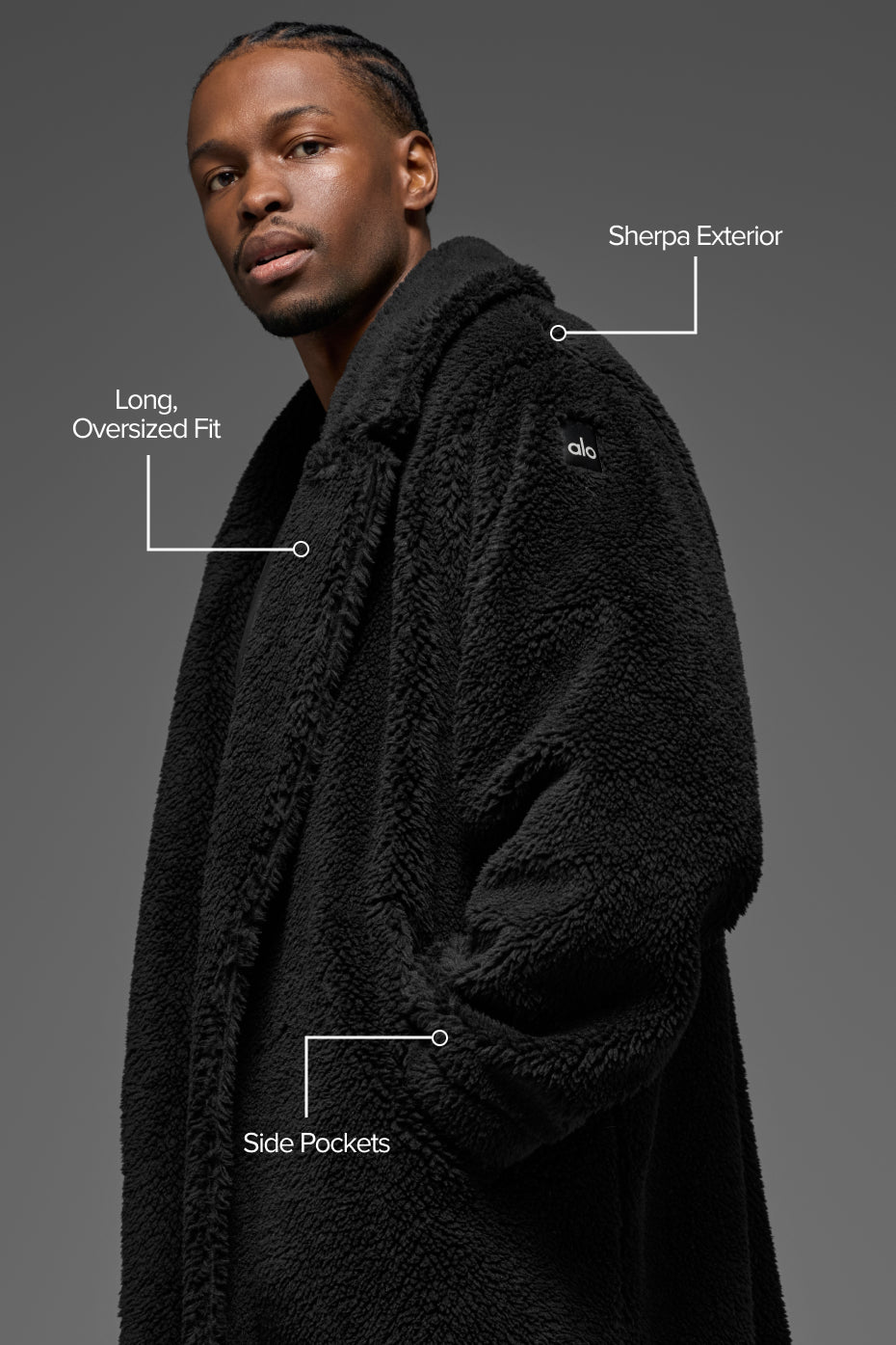 Oversized Sherpa Trench - Black - Image 2