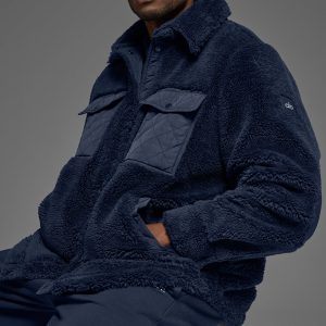 Sherpa Edge Shacket - Navy