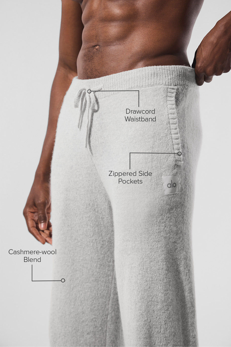 Wool Cashmere New Class Sweatpant - Pearl Grey Heather - Image 2