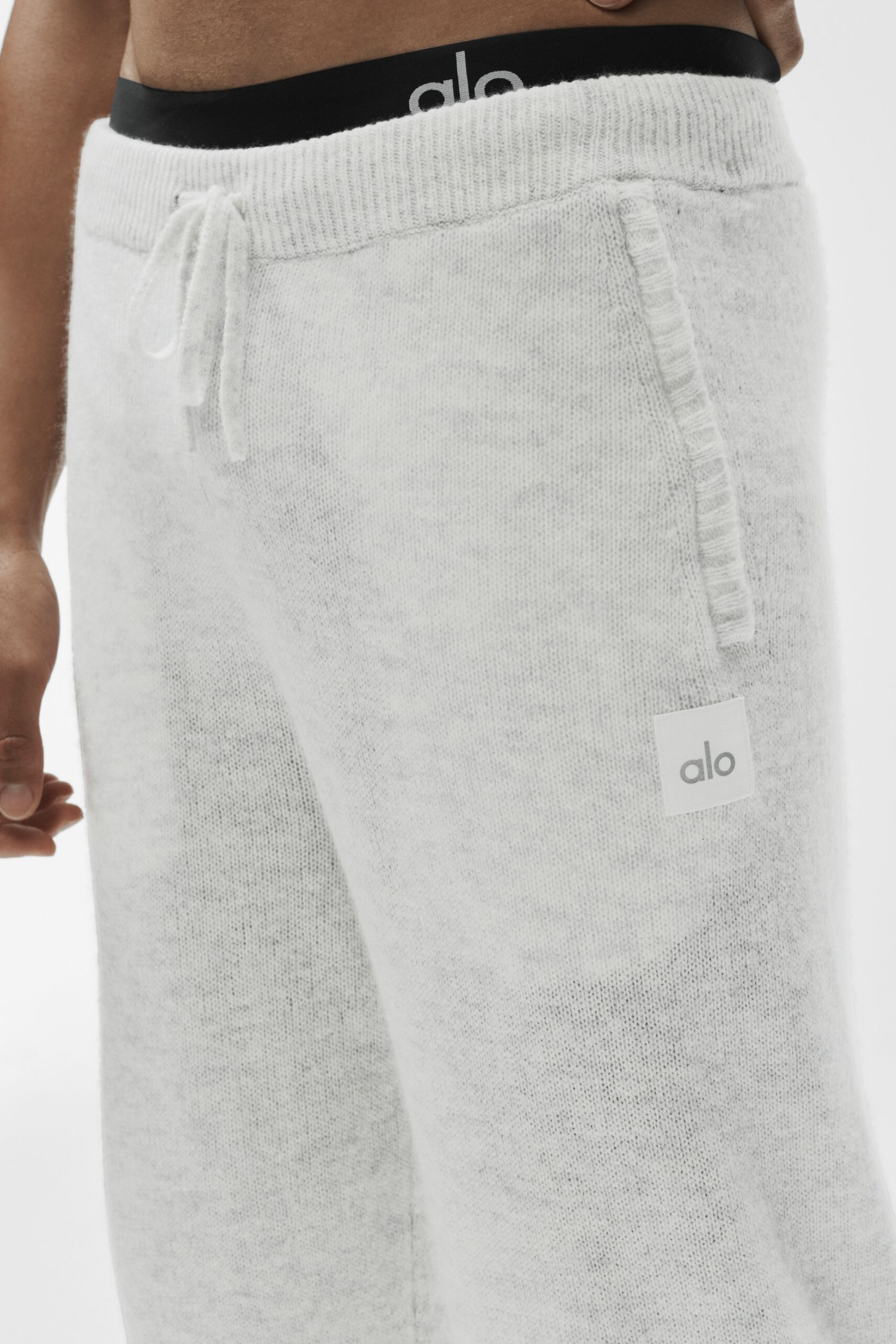 Wool Cashmere New Class Sweatpant - White Heather - Image 3