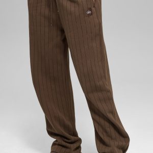 Pinstripe Straight Leg Sweatpant - Espresso Pinstripe
