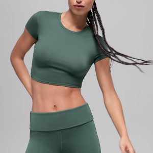Alosoft Crop Finesse Short Sleeve - Clover Green