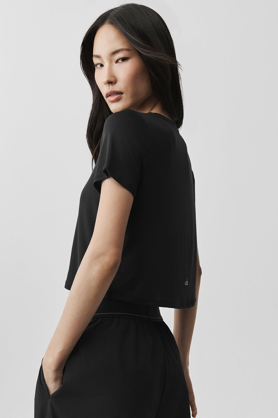 Cropped All Day Short Sleeve - Black - Image 2