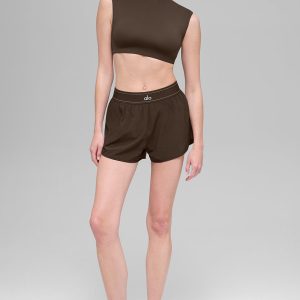 ALO Softsculpt Capped Out Short Sleeve - Espresso