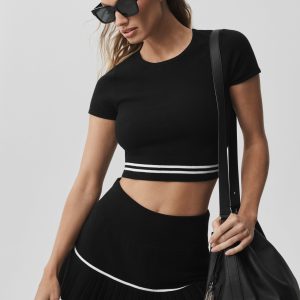 Scholar Knit My Serve Short Sleeve - Black/White