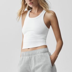 Goddess Ribbed Go-To Tank - White