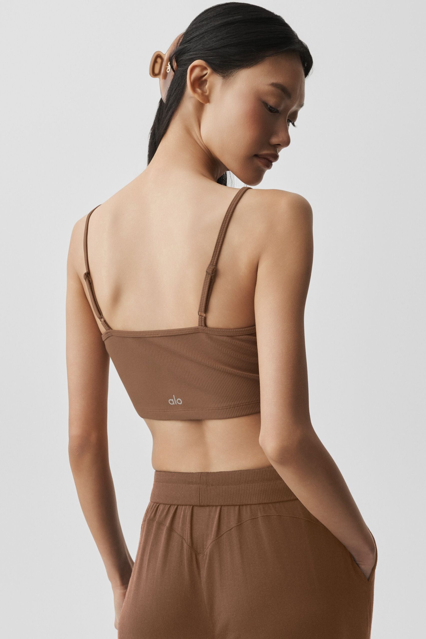 Ribbed Delicate Lounge Tank - Sun Kissed Brown - Image 2