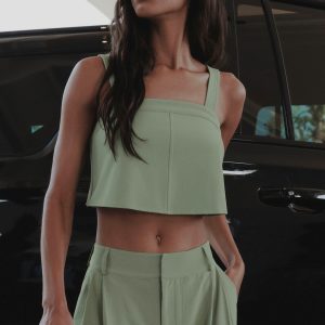 Cropped Dreamscape Tank - Dune Grass