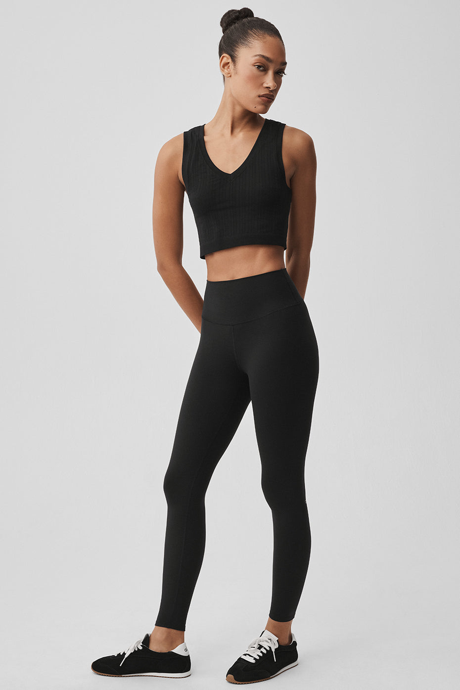 Seamless Pointelle Tank - Black - Image 6