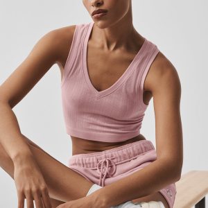 Seamless Pointelle Tank - Vintage Pink