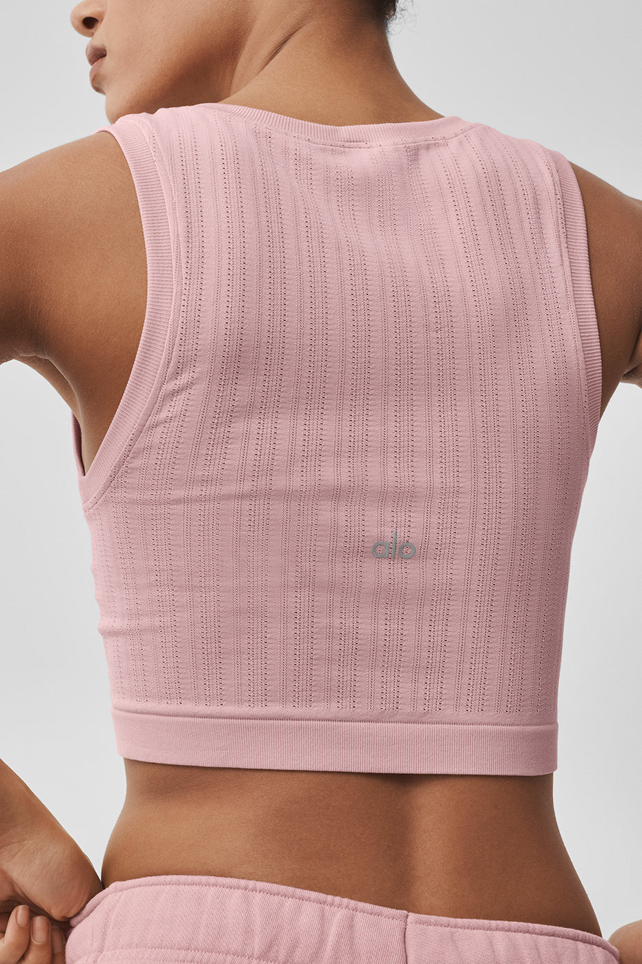 Seamless Pointelle Tank - Vintage Pink - Image 2