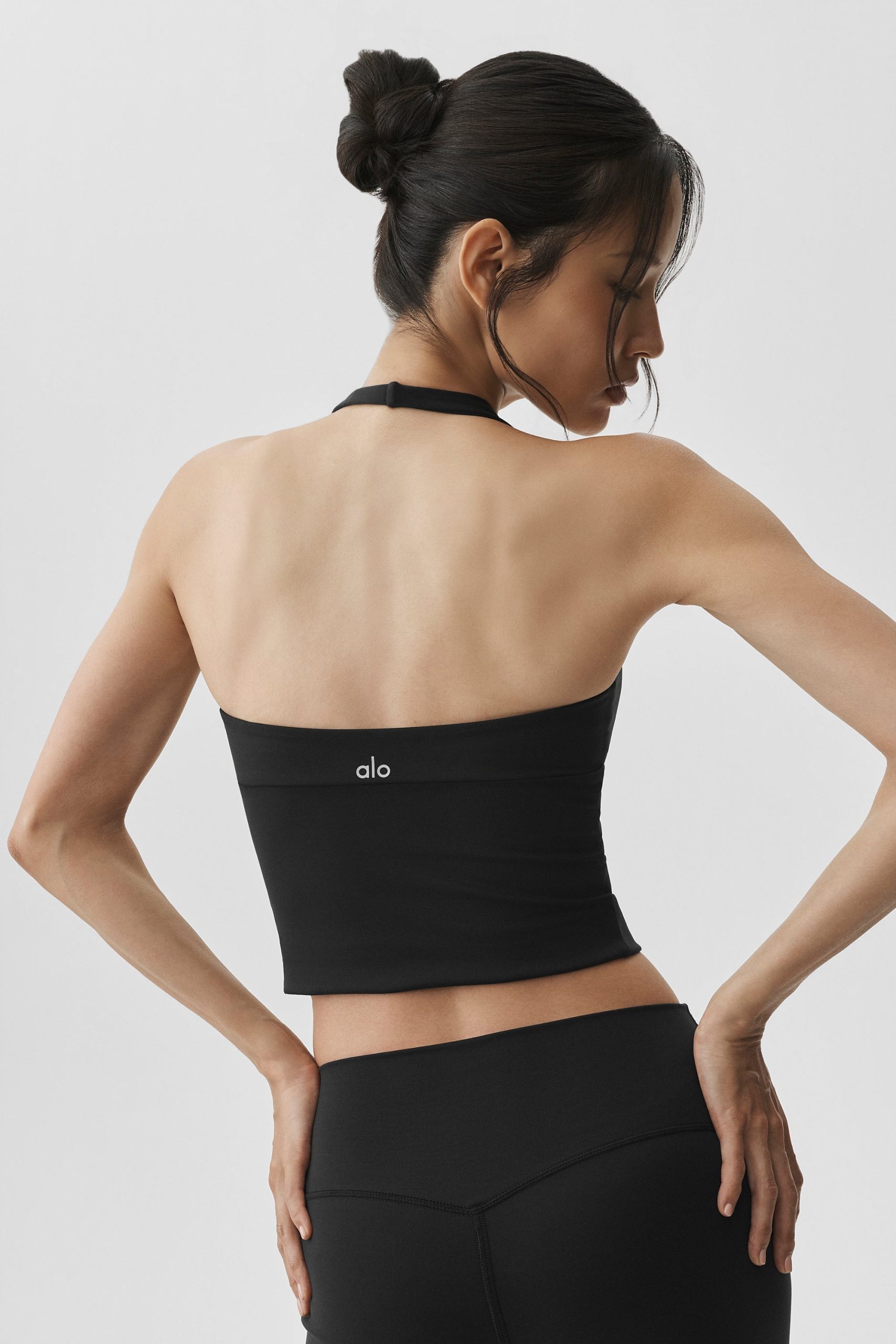 ALO Softsculpt Precision Halter Tank - Black - Image 3
