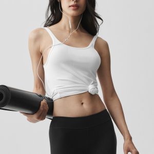 Ribbed Adore Tank - White