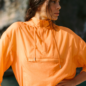 1/4 Zip Go Time Pullover - Satsuma Breeze