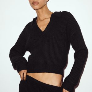 Cashmere Northstar Polo - Black