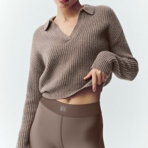 Cashmere Northstar Polo - Alpine Cocoa Heather