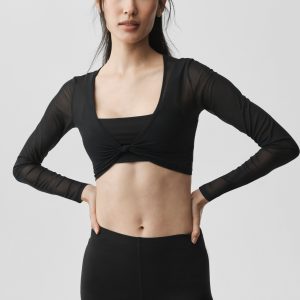 Mesh Knotty Long Sleeve - Black