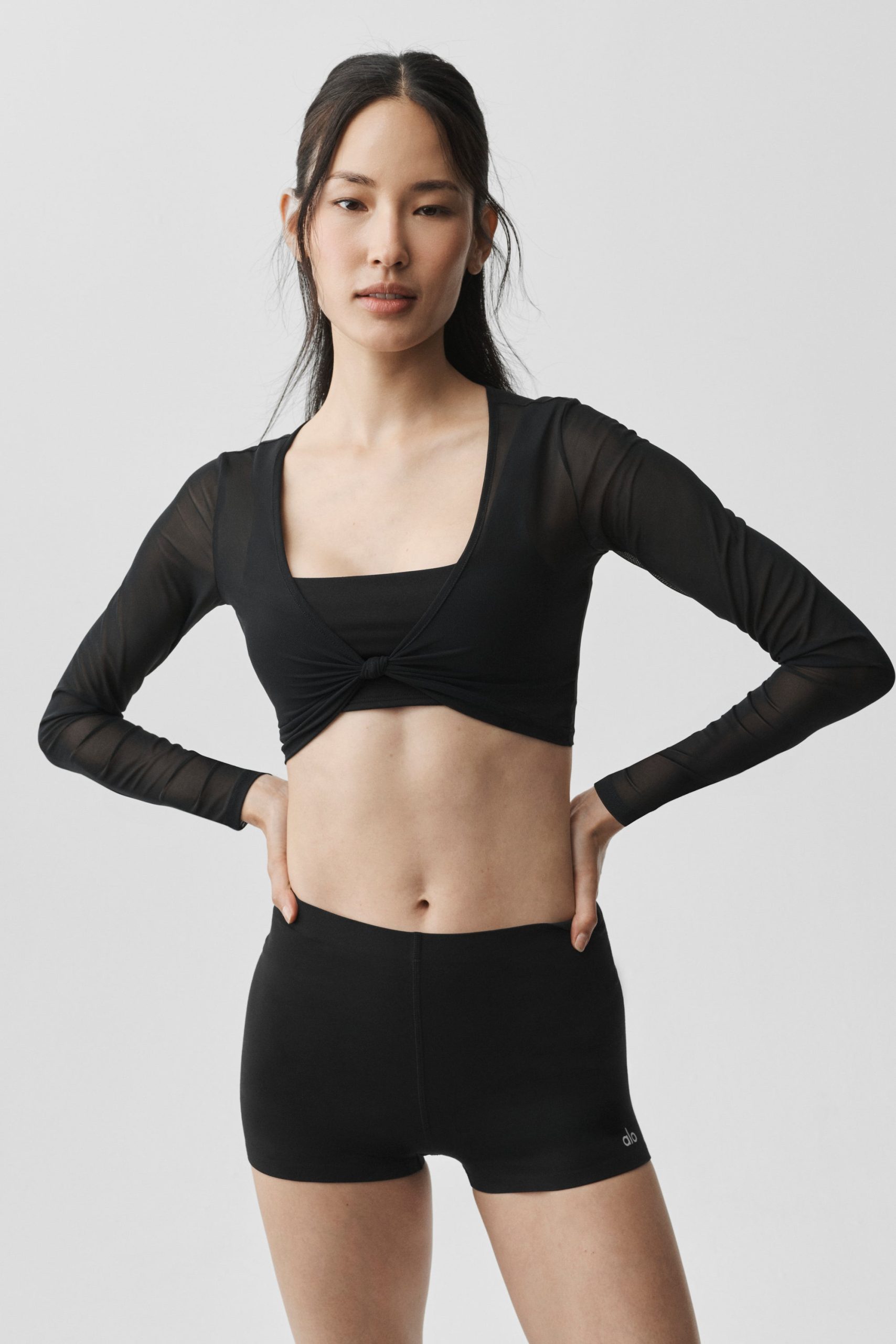 Mesh Knotty Long Sleeve - Black