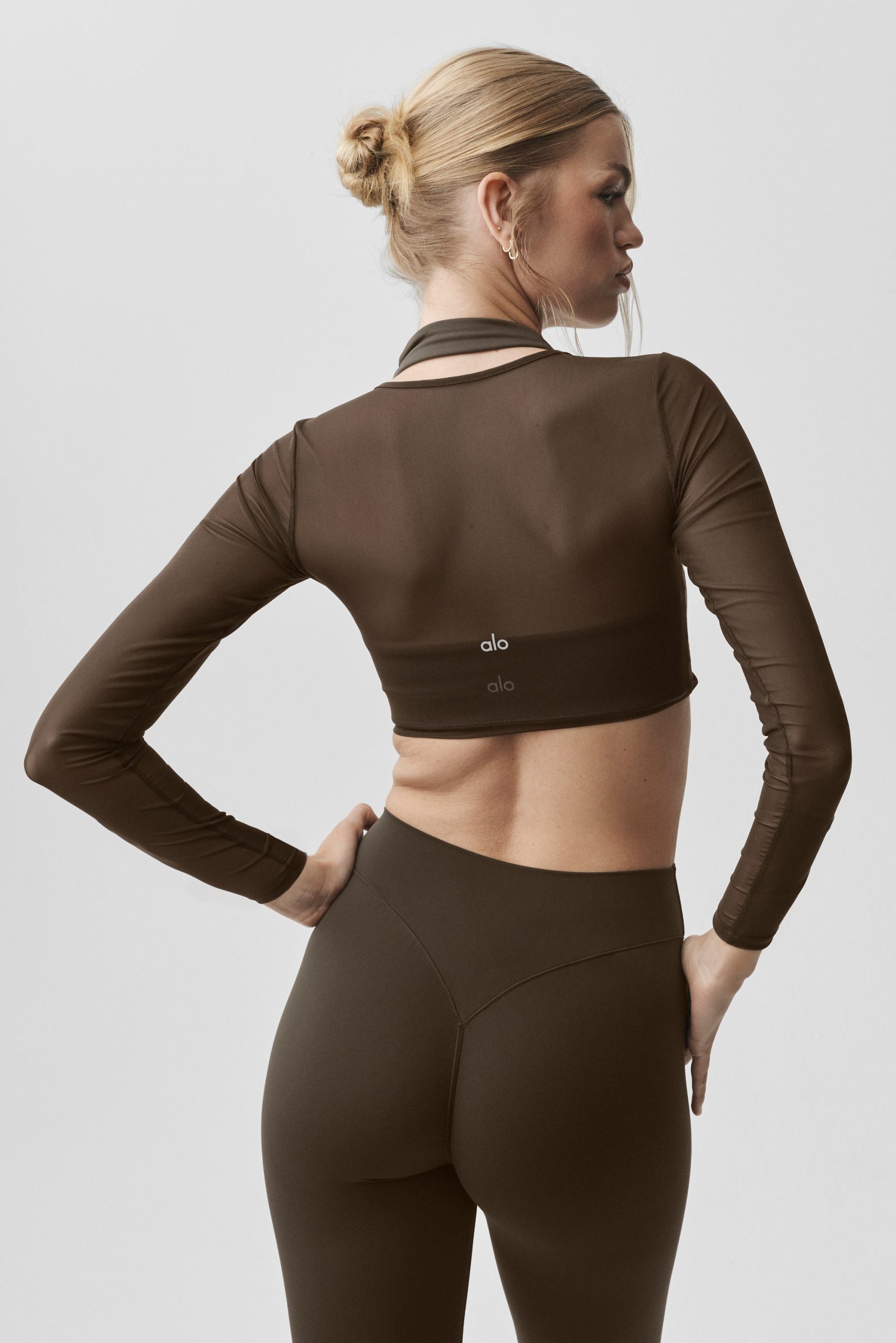 Mesh Knotty Long Sleeve - Espresso - Image 2