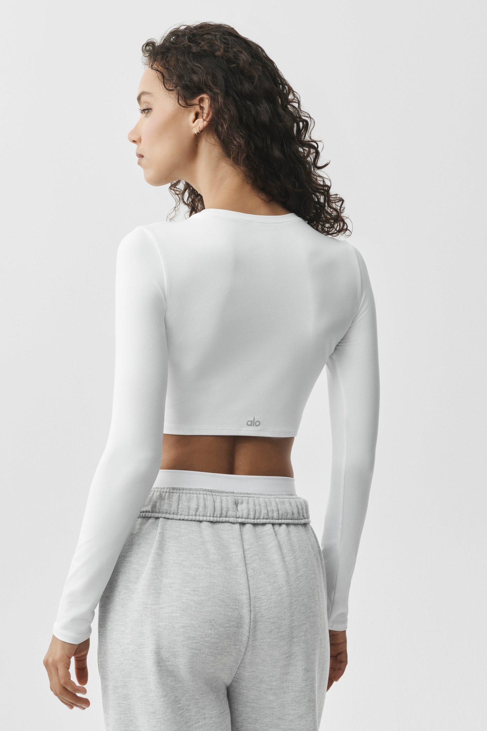 Alosoft Crop Finesse Long Sleeve - White - Image 2
