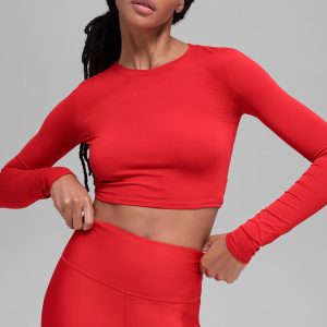 Alosoft Crop Finesse Long Sleeve - Bright Red