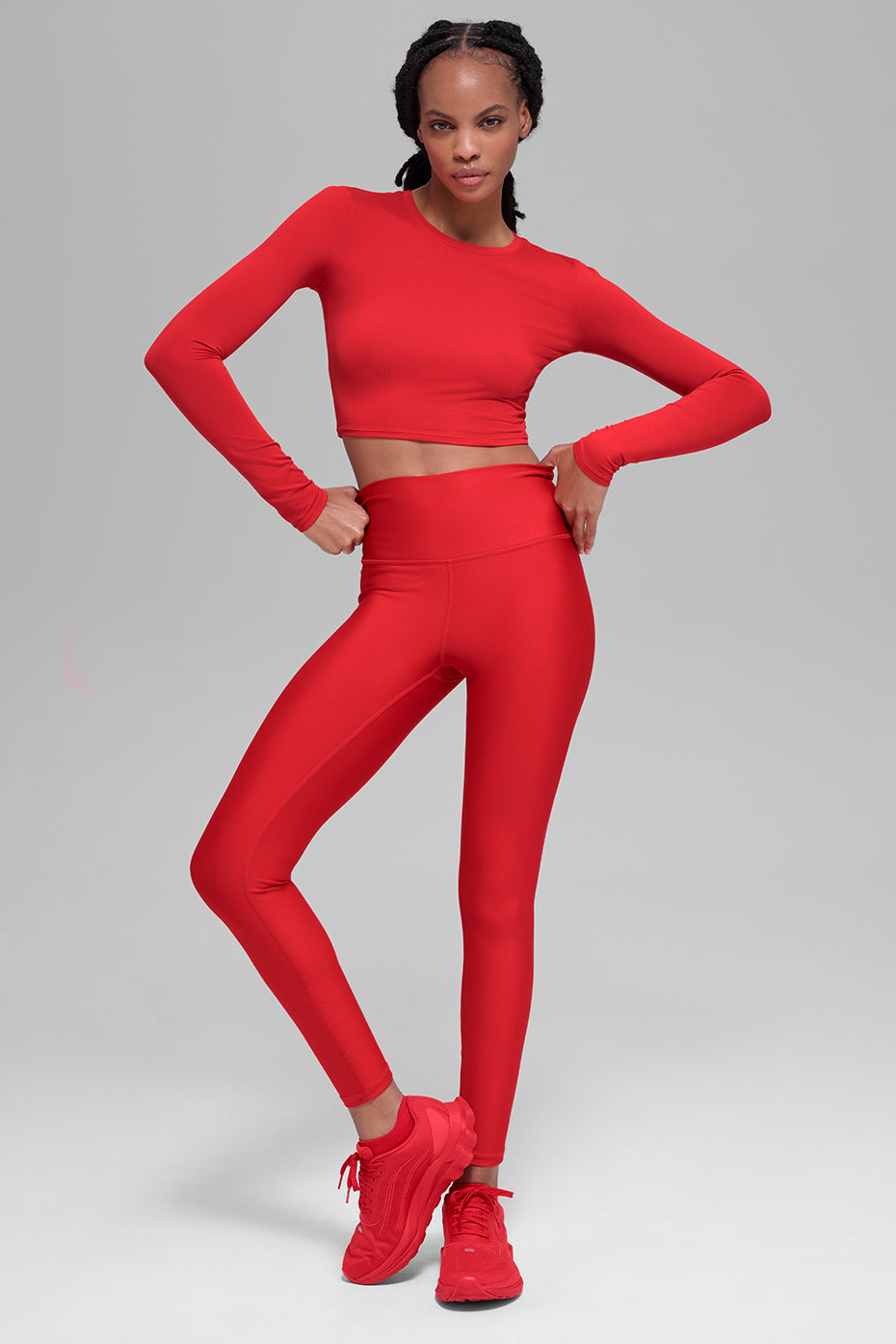 Alosoft Crop Finesse Long Sleeve - Bright Red - Image 4