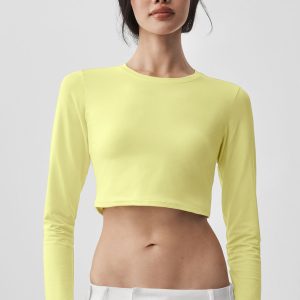 Alosoft Crop Finesse Long Sleeve - Sunshine