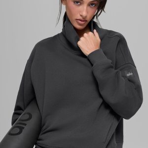 Hazy Mock Neck Pullover - Anthracite