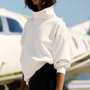 Hazy Mock Neck Pullover - Ivory